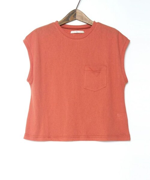 Crisp（クリスプ）の「フレンチポケットTシャツ[c1R3057]（Tシャツ/カットソー・レディース・ブラウン/グリーン/ホワイト/オレンジ・FREE）」の8枚目の写真