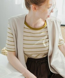 Crisp | リンガーボーダーTシャツ[c1k3062b](Tシャツ/カットソー)