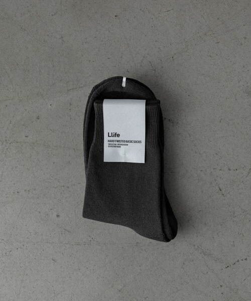 Llife(ライフ)の「Llife HI-TWISTED BASIC SOX(ソックス/靴下・メンズ・ホワイト/グレー・F)」の2枚目の写真