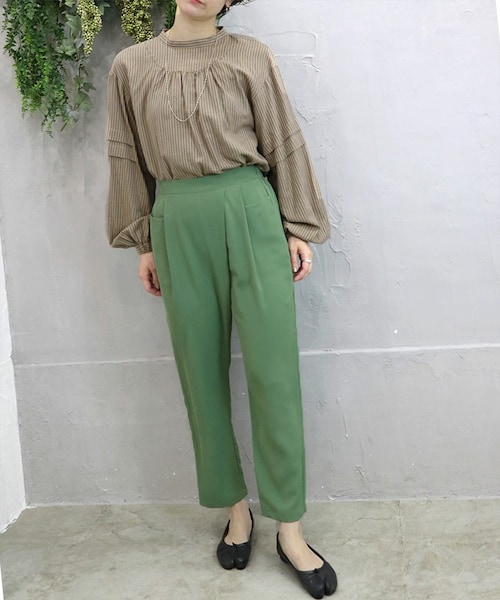 Sheson（シーズン）の「カシュクールテーパードパンツ（スラックス・レディース・ピンク/グリーン/オレンジ/ブルー/ブラック・F）」の3枚目の写真