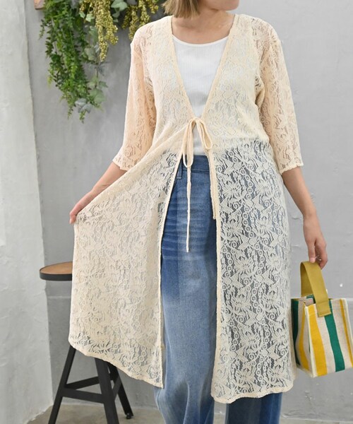 Sheson（シーズン）の「ボタニカルレースガウン（カーディガン/ボレロ・レディース・ホワイト/ベージュ/ブラック・F）」の3枚目の写真