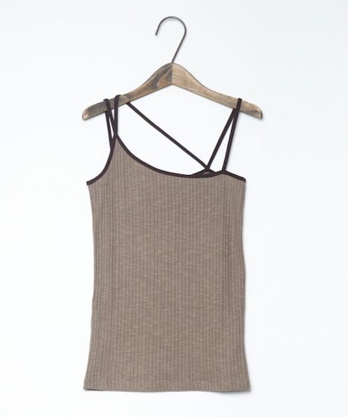 Crisp（クリスプ）の「クロスストラップキャミ[c1wg3064]（キャミソール・レディース・ブラウン/カーキ・FREE）」の3枚目の写真