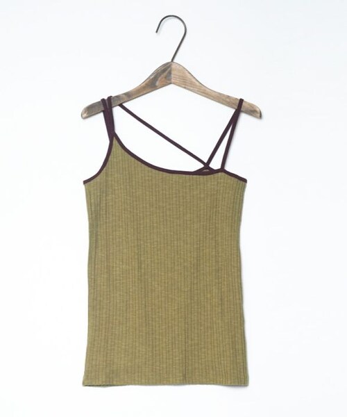 Crisp（クリスプ）の「クロスストラップキャミ[c1wg3064]（キャミソール・レディース・ブラウン/カーキ・FREE）」の4枚目の写真