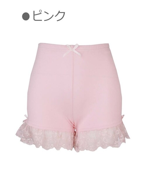 Bobon21（ボボンニジュウイチ）の「裾レース定番インナーショーパン-全２色-（その他パンツ・レディース・ホワイト/ピンク・S/M/L）」の2枚目の写真