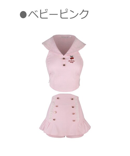 Bobon21（ボボンニジュウイチ）の「バックリボンサマーセーラーSETUP-全２色-（ワンピース・レディース・ブルー/ピンク・S/M/L）」の2枚目の写真