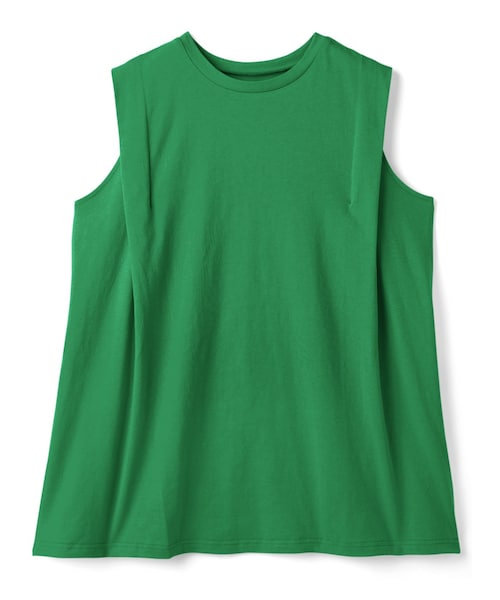 GRL(グレイル)の「ショルダータックノースリーブTシャツ(Tシャツ/カットソー・レディース・グリーン/ピンク・F)」の1枚目の写真