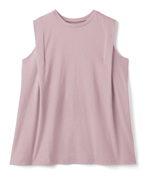 GRL(グレイル)の「ショルダータックノースリーブTシャツ(Tシャツ/カットソー・レディース・グリーン/ピンク・F)」の2枚目の写真