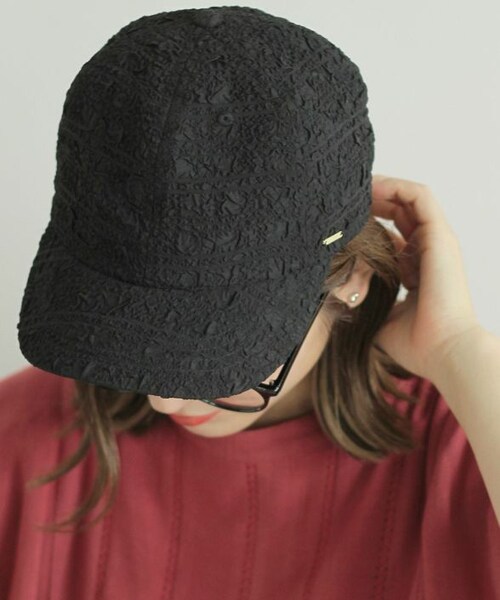 Crisp（クリスプ）の「シャーリングキャップ[c3wg3034]（キャップ・レディース・ブラック/アイボリー・FREE）」の2枚目の写真