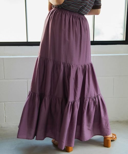 Crisp（クリスプ）の「エアリーティアードスカート[S2R302]（スカート・レディース・ブルー/パープル/イエロー・FREE）」の2枚目の写真