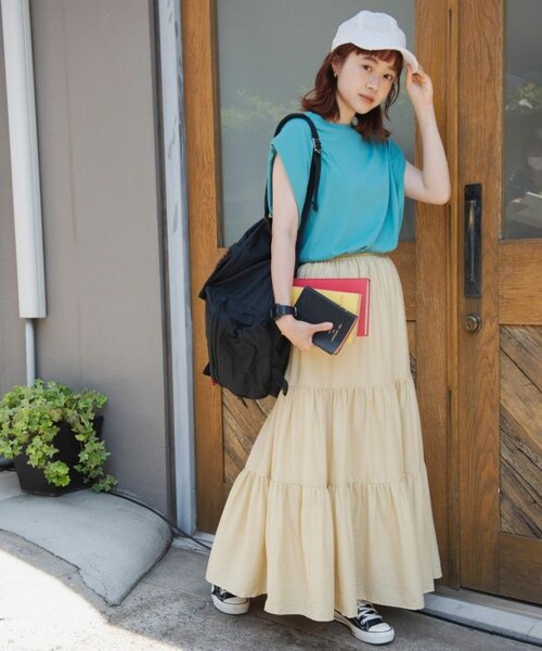 Crisp（クリスプ）の「エアリーティアードスカート[S2R302]（スカート・レディース・ブルー/パープル/イエロー・FREE）」の3枚目の写真