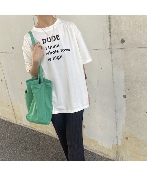 copine(コピン)の「英字ロゴビッグTシャツ(ホワイト)(Tシャツ/カットソー・レディース・ホワイト・XL)」の1枚目の写真