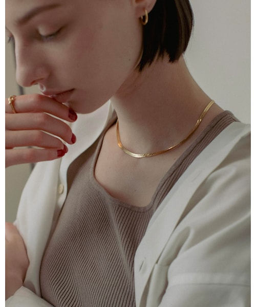 Scat（スキャット）の「"Snake" chain necklace (GOLD)（ネックレス・レディース・ゴールド・チェーン全長約37cm,アジャスター約5cm）」の5枚目の写真