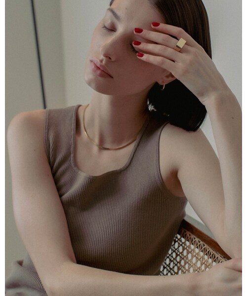 Scat（スキャット）の「"Snake" chain necklace (GOLD)（ネックレス・レディース・ゴールド・チェーン全長約37cm,アジャスター約5cm）」の6枚目の写真