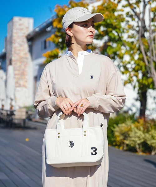 U.S. POLO ASSN.(ユーエスポロアッスン)の「【U.S. POLO ASSN.】 ユーエスポロアッスン キャンバス ロゴトートバッグ US18623(トートバッグ・レディース・ホワイト・FREE)」の1枚目の写真