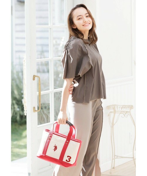 U.S. POLO ASSN.(ユーエスポロアッスン)の「【U.S. POLO ASSN.】 ユーエスポロアッスン キャンバス ロゴトートバッグ US18623(トートバッグ・レディース・ホワイト・FREE)」の5枚目の写真