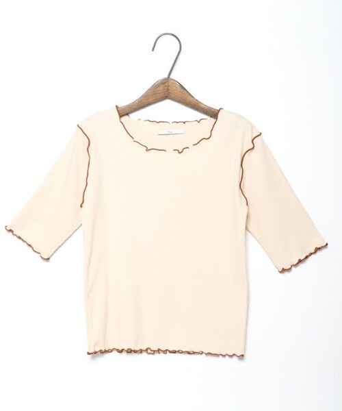 Crisp（クリスプ）の「ショートスリーブメロウTシャツ[c1ak3059]（Tシャツ/カットソー・レディース・ベージュ/グリーン/アイボリー・FREE）」の4枚目の写真