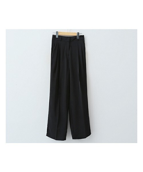 ENVYLOOK(エンビールック)の「ダブルタックワイドバックゴムロングスラックス(スラックス・レディース・그레이/블랙・S(25-26)/M(27-28)/L(29-30)/XL(31-32)/XXL(33-34))」の2枚目の写真