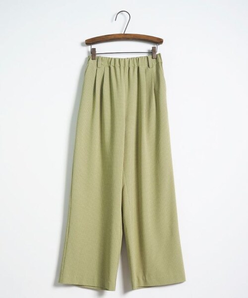 Crisp（クリスプ）の「チェックイージーパンツ[c2R3097]（その他パンツ・レディース・ベージュ/グリーン・FREE）」の4枚目の写真