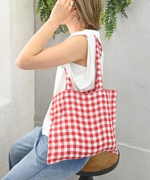 Sheson | リネンギンガムミニエコバッグ(エコバッグ/サブバッグ)