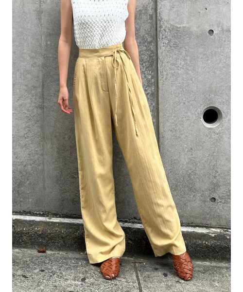 neam(ニーム)の「side ribbon linen pants(その他パンツ・レディース・ホワイト/イエロー・free)」の2枚目の写真
