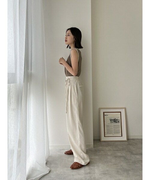 neam(ニーム)の「side ribbon linen pants(その他パンツ・レディース・ホワイト/イエロー・free)」の6枚目の写真