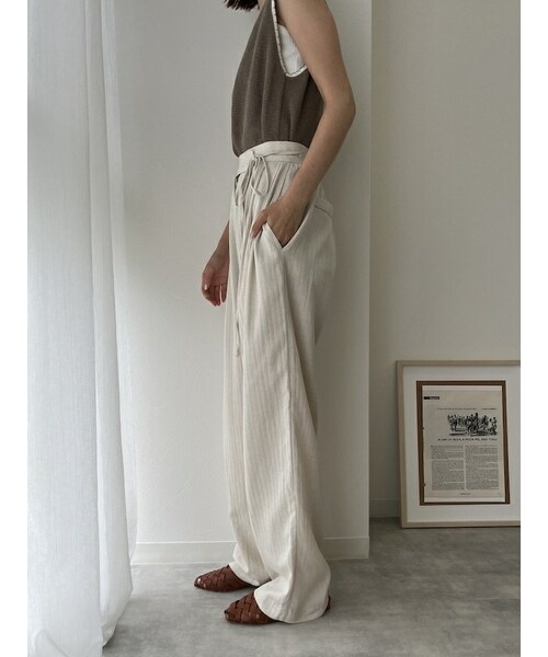 neam(ニーム)の「side ribbon linen pants(その他パンツ・レディース・ホワイト/イエロー・free)」の10枚目の写真