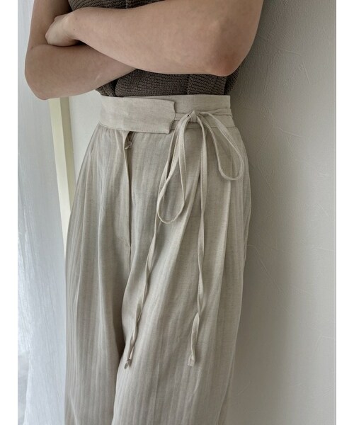 neam(ニーム)の「side ribbon linen pants(その他パンツ・レディース・ホワイト/イエロー・free)」の11枚目の写真
