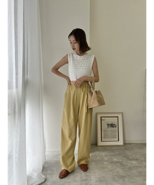neam(ニーム)の「side ribbon linen pants(その他パンツ・レディース・ホワイト/イエロー・free)」の12枚目の写真