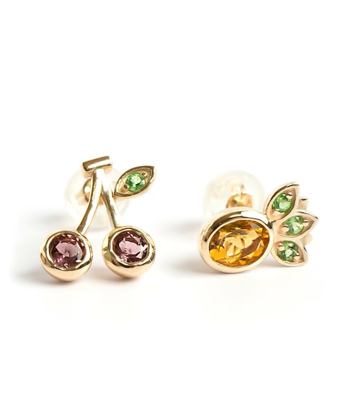 Ops.（オプス）の「Gem Stone Fruit Pierce ZOI-FRUIT -ゾイ・フルーツ-（ピアス（両耳用）・レディース・イエロー/レッド・ONE SIZE）」の3枚目の写真