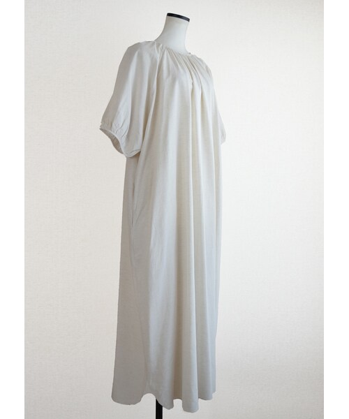 Marient(マリエント)の「コットンギャザーロングOP(ワンピース・レディース・ブルー/ホワイト・FREE)」の2枚目の写真