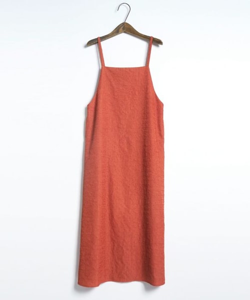 Crisp（クリスプ）の「クリンクルキャミワンピース[c2R3061]（ワンピース・レディース・グリーン/アイボリー/オレンジ・FREE）」の6枚目の写真