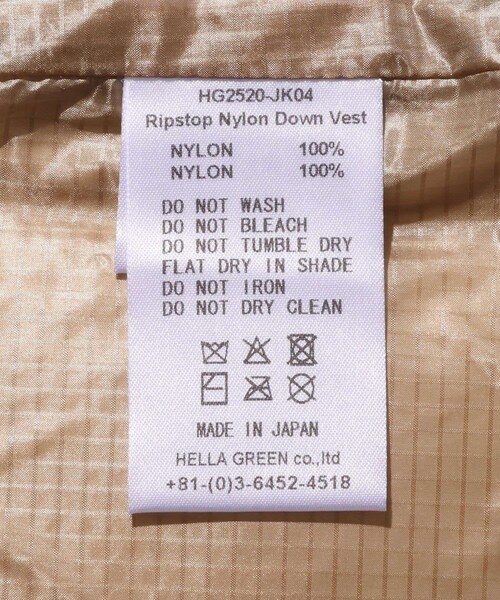 ADAM ET ROPE'(アダムエロペ)の「【HELLA GREEN/ヘラグリーン】Ripstop Nylon Down Vest(ダウンベスト・メンズ・グレー/ブルー・L/M)」の16枚目の写真