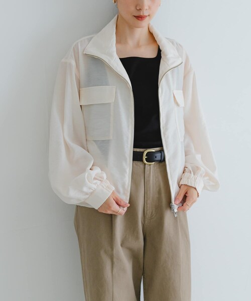 URBAN RESEARCH（アーバンリサーチ）の「シアージップブルゾン（ブルゾン・レディース・KHAKI/OFF/BLACK・FREE）」の8枚目の写真