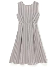 GRL | ストライプ柄バックオープンリボンフレアワンピース(ワンピース)