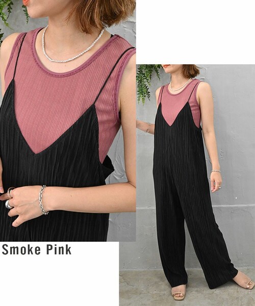 Sheson（シーズン）の「ステッチデザインリブタンクトップ（タンクトップ・レディース・ホワイト/ピンク/ブラック/その他/グリーン/ブラウン・F）」の5枚目の写真