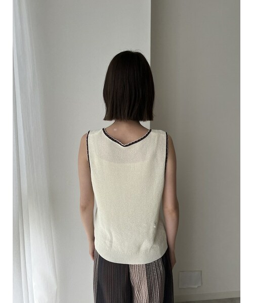 neam（ニーム）の「WAFFLE BICOLOR TANK（タンクトップ・レディース・ホワイト/グレー・free）」の8枚目の写真