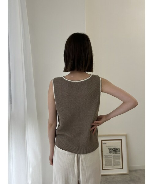 neam（ニーム）の「WAFFLE BICOLOR TANK（タンクトップ・レディース・ホワイト/グレー・free）」の16枚目の写真