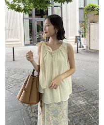 neam | SHOULDER RIBBON LINEN NO SLEEVE(タンクトップ)