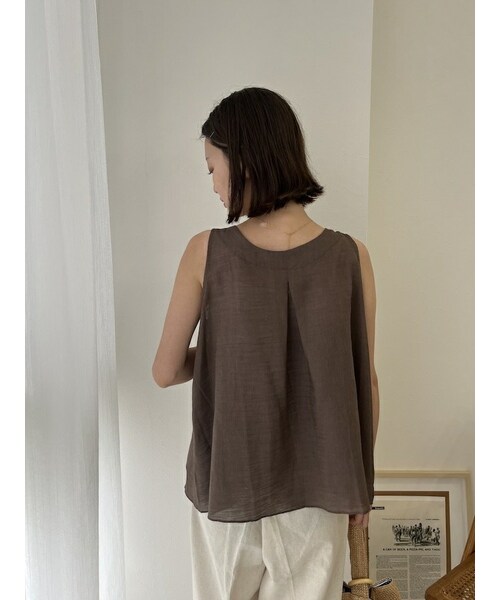 neam（ニーム）の「SHOULDER RIBBON LINEN NO SLEEVE（タンクトップ・レディース・ホワイト/ブラウン・free）」の15枚目の写真