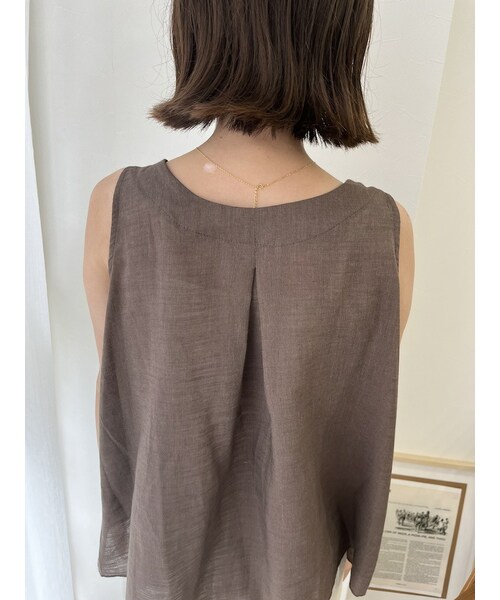 neam（ニーム）の「SHOULDER RIBBON LINEN NO SLEEVE（タンクトップ・レディース・ホワイト/ブラウン・free）」の17枚目の写真
