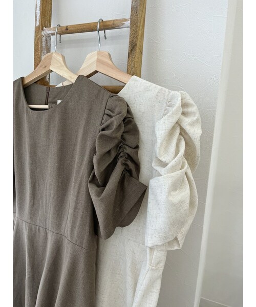 neam（ニーム）の「SHOULDER RIBBON LINEN NO SLEEVE（タンクトップ・レディース・ホワイト/ブラウン・free）」の20枚目の写真