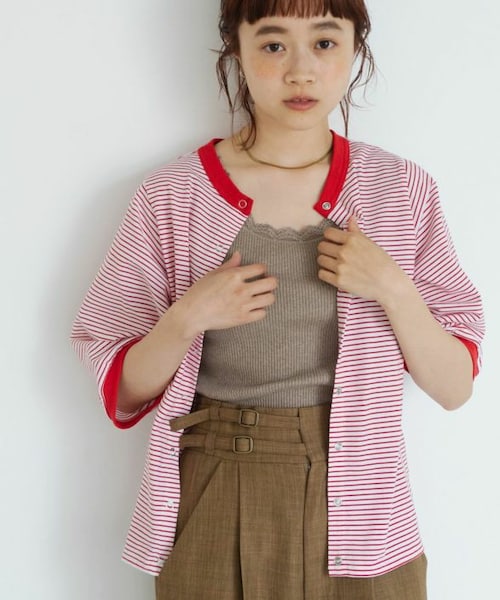 Crisp（クリスプ）の「2wayボーダーリンガーTシャツ[c1R3140]（Tシャツ/カットソー・レディース・ブラック/ブルー/レッド・FREE）」の3枚目の写真