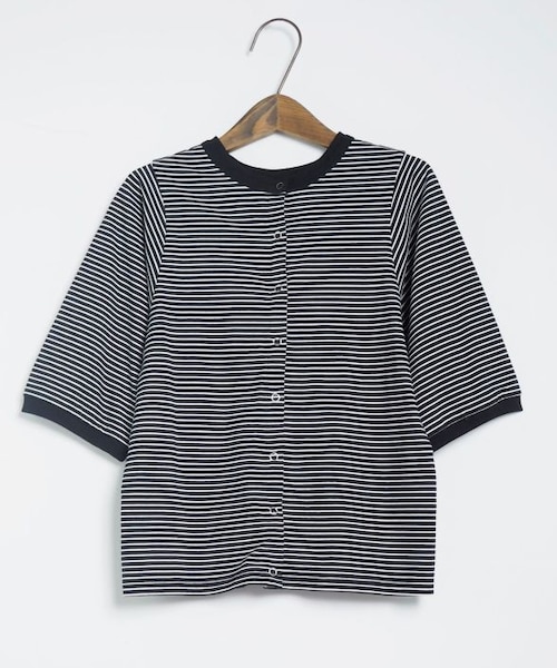 Crisp（クリスプ）の「2wayボーダーリンガーTシャツ[c1R3140]（Tシャツ/カットソー・レディース・ブラック/ブルー/レッド・FREE）」の4枚目の写真