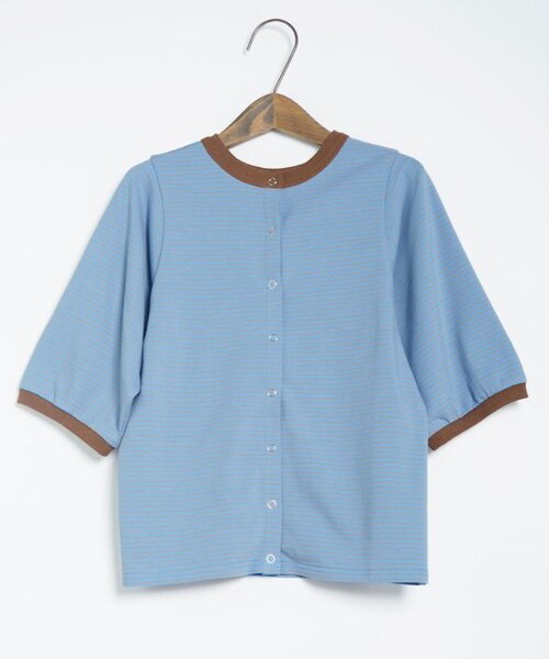 Crisp（クリスプ）の「2wayボーダーリンガーTシャツ[c1R3140]（Tシャツ/カットソー・レディース・ブラック/ブルー/レッド・FREE）」の5枚目の写真