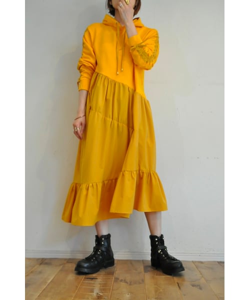 RehersalL(リハーズオール)の「ボリュームスウェットワンピース(ワンピース・レディース・ホワイト/イエロー/ブラック・one)」の3枚目の写真