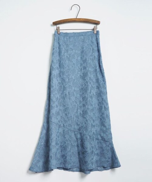 Crisp（クリスプ）の「シアージャカードマーメイドスカート[c2R3102]（スカート・レディース・ブルー/アイボリー・FREE）」の4枚目の写真