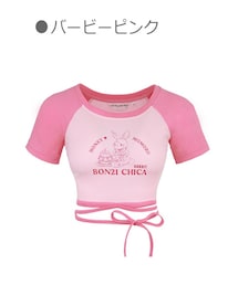 Bobon21 | Sweetie BunnyアメカジチビTシャツ-全３色-(Tシャツ/カットソー)