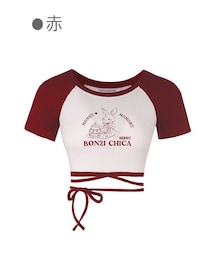 Bobon21 | Sweetie BunnyアメカジチビTシャツ-全3色-(Tシャツ/カットソー)