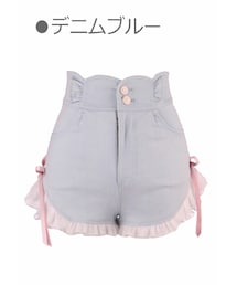 Bobon21 | バックリボンハイウエストデニムショーパン-全2色-(デニムスカート)
