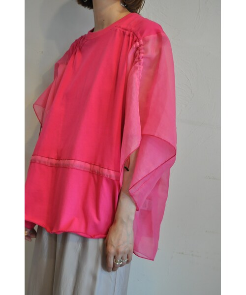 RehersalL(リハーズオール)の「シフォンボイルトップス(Tシャツ/カットソー・レディース・ホワイト/ピンク/ブラック・one)」の3枚目の写真
